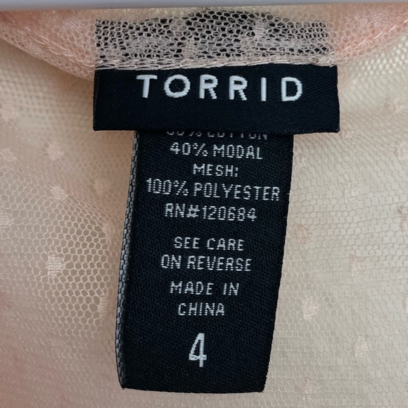 Torrid Sheer Pink Blouse - Picture 3 of 10